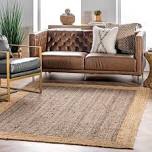 nuLOOM Eleonora Casual Jute Accent Rug, 3x5, Grey Grey 3' x 5'