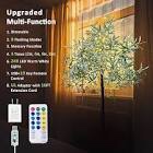 FastDeng 6FT Lighted Olive Tree - Artificial Tree 240 Warm White LEDs, Remote Control Faux Greenery Plant, 8 Twinkle Modes, 4 Timers, Dimmable, 16FT Extension Cord for Indoor Outdoor Year Round Decor