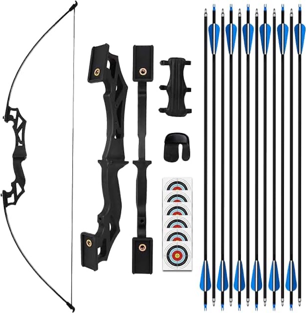 REAWOW Recurve Bow and Arrow Sets Adults 30/40lbs Detachable Archery Bows Set Left and Right Handed for Adults and Teens Ambidextrous General Beginner Hunting Shooting Practice