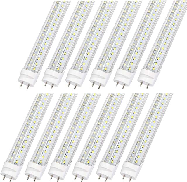 4FT LED Shop Light,T8 LED Tube Light 36W 4680 Lumens,6000K Daylight White,T8 T10 T12 Fluorescent Replacement Bulbs,Clear Cover, Bi-Pin G13 Base,Dual-End Powered, Ballast Bypass (12-Pack)