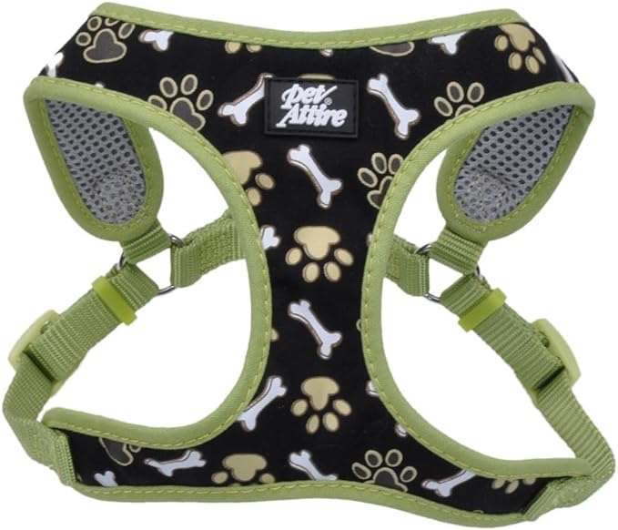 Breathable Mesh Harness for Dogs Pet Supplies for Dogs - Brown Paws & Bones (XS) 