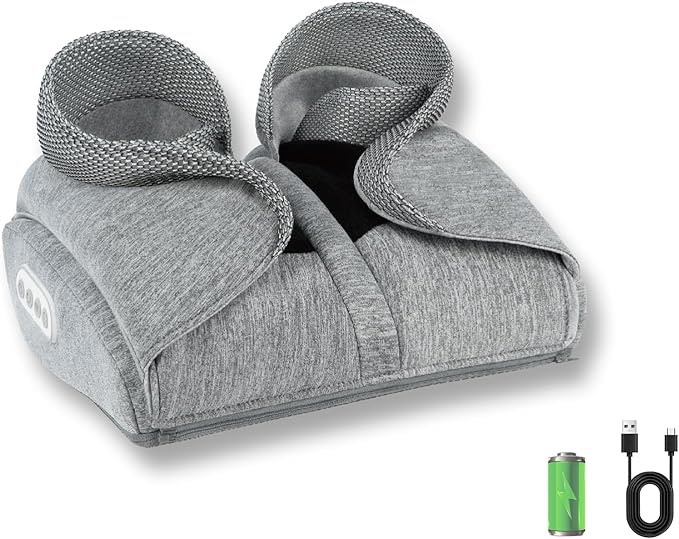 Shiatsu Foot Massager with Heat for Pain Relief and Circulation- Electric Kneading Feet and Shoulder Massager for Plantar Fasciitis and Neuropathy, Portable Foot Warmer