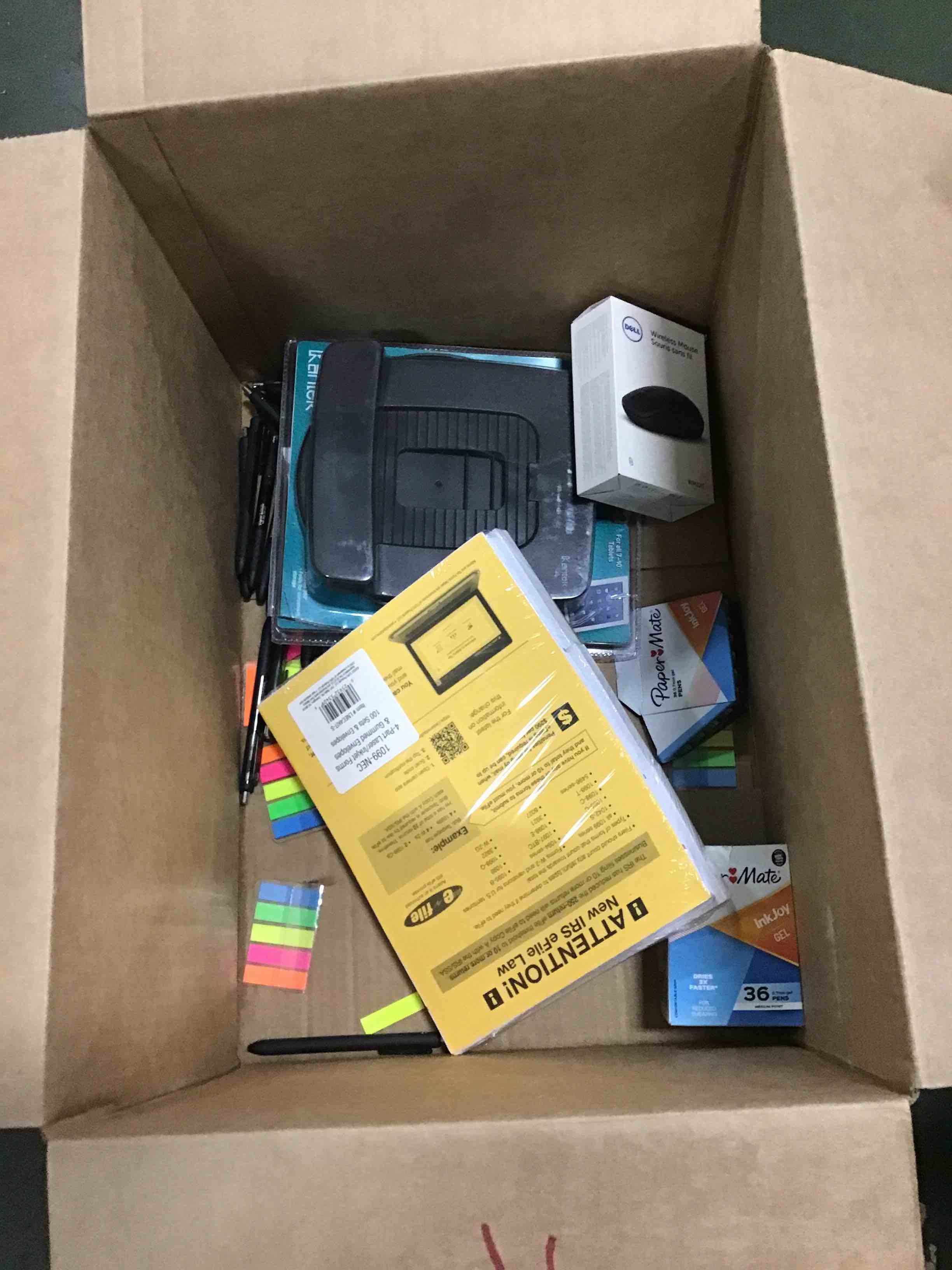 Assorted of box Staples office Supplies including Paper mate Table Stand Wireless Mouse 
