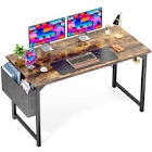 OLIXIS Home Office Computer Writing Study Work Desk Storage Bag Headphone Hooks Large Simple Modern Wood Kids Student PC Table, 55 Inch, Rustic Brown