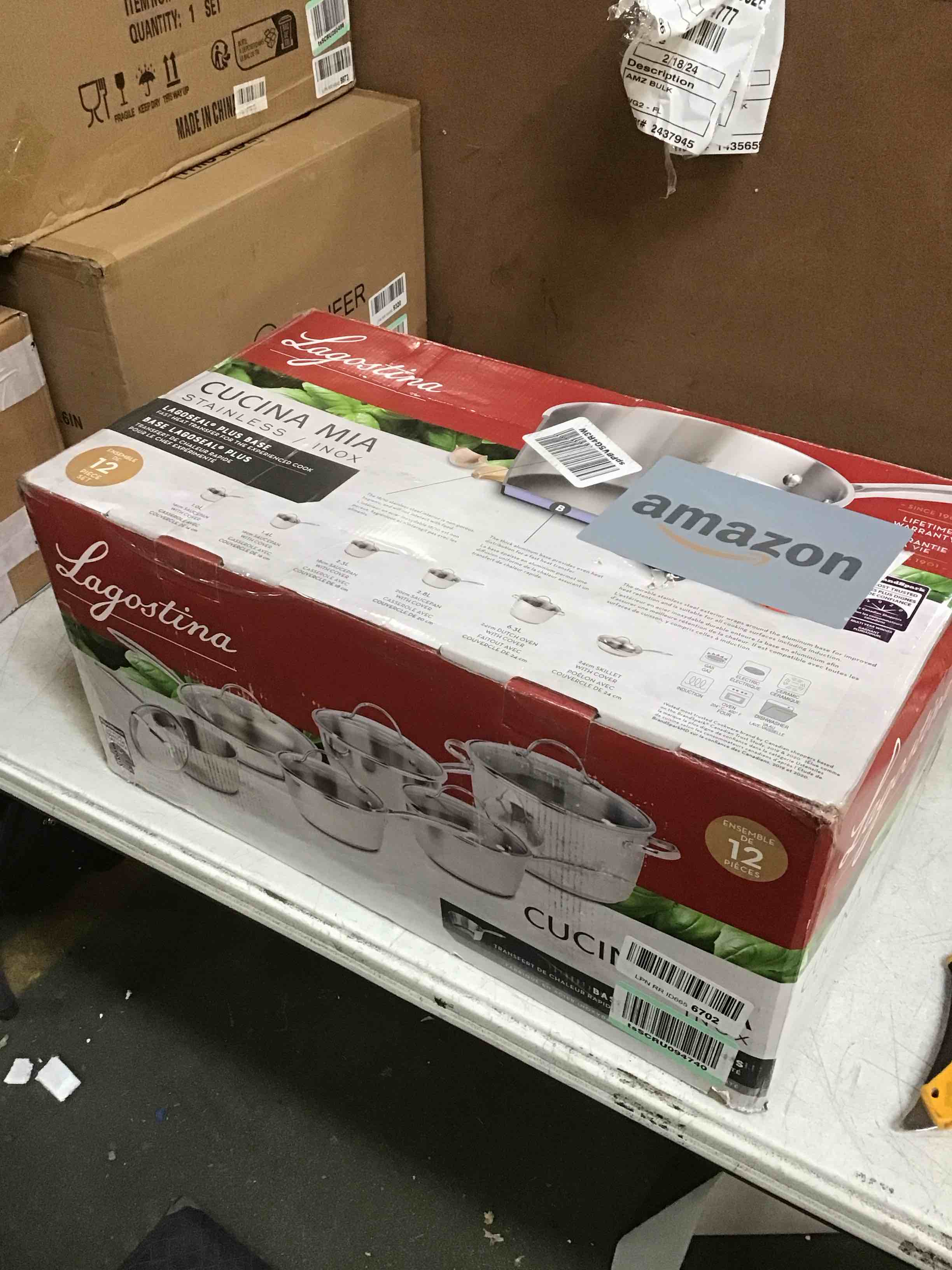 lagostina 12 piece stainless cookware set