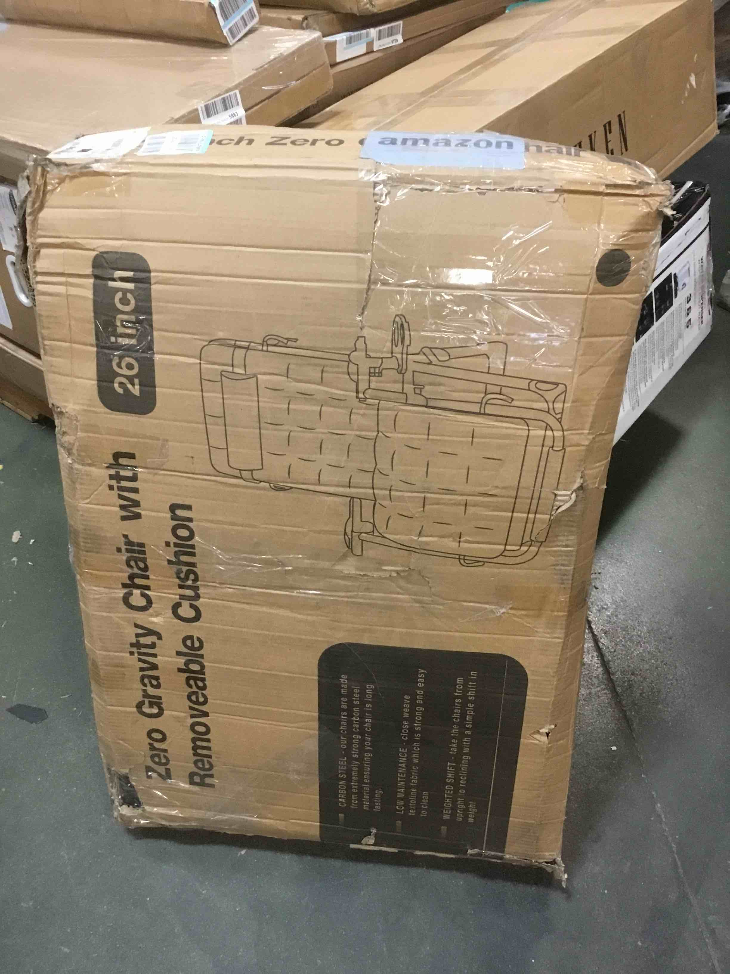 zero gravity chair with removable cushion. 26”  black