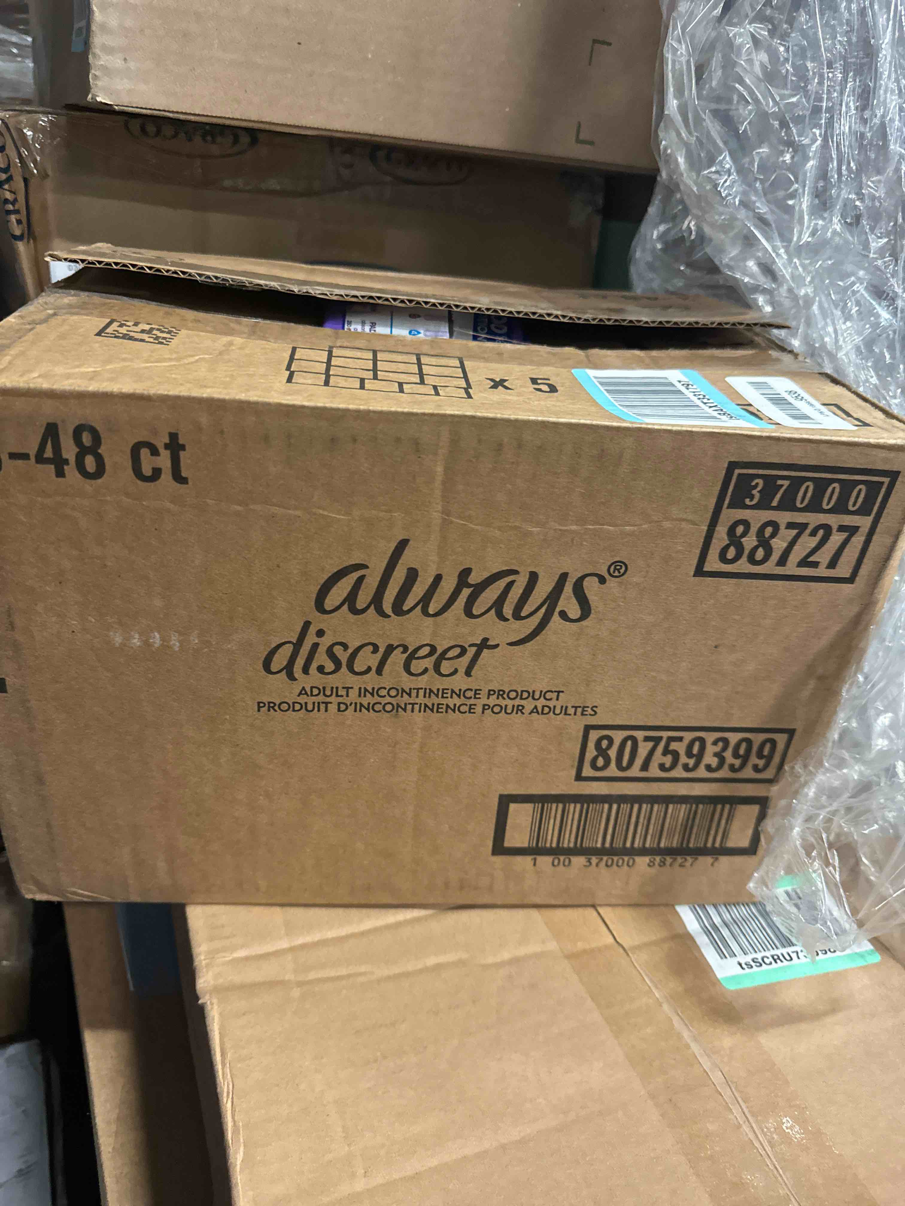 Always Discreet Adult Incontinence & Postpartum Incontinence Pads for Women, Heavy Absorbency 48 Count x 3 Packs (144 Count total) (Packaging May Vary)