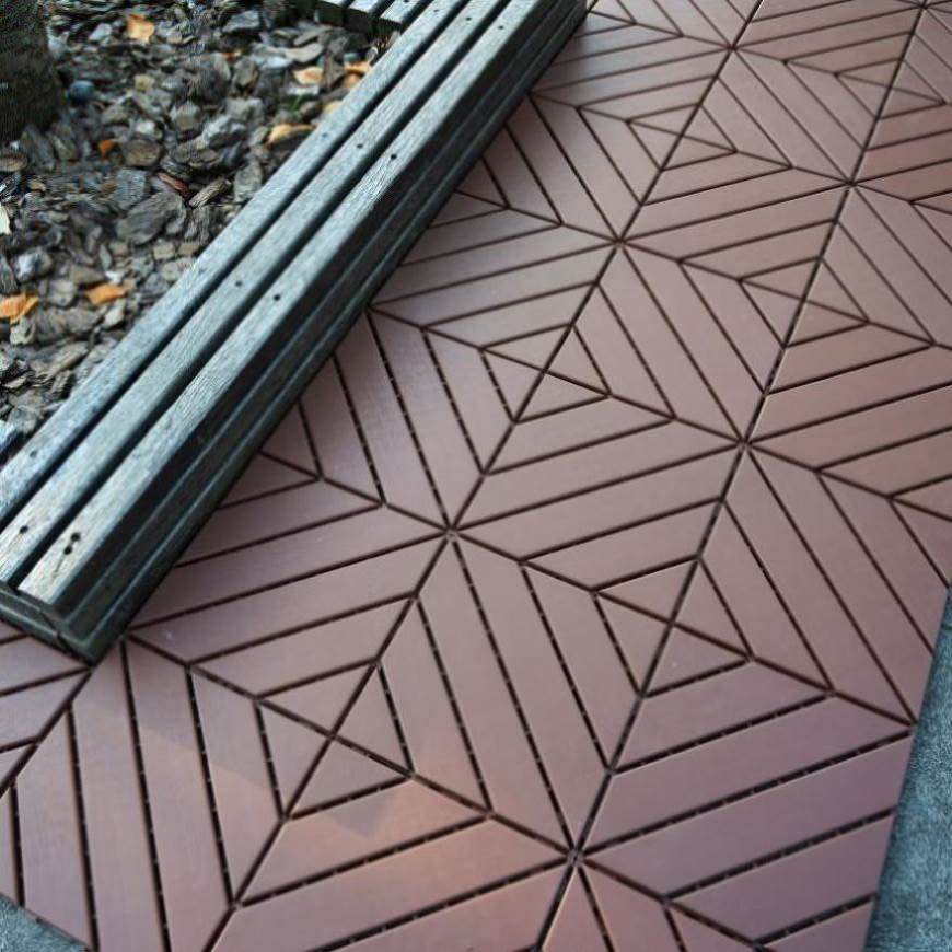 ZNTS Plastic Interlocking Deck Tiles,44 Pack Patio Deck Tiles,12"x12" Square Waterproof Outdoor All W206P150114