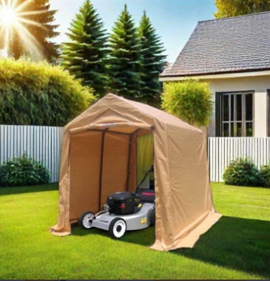 ZNTS 7x12ft Outdoor Portable Gazebo Storage Shelter Shed With 2 Roll Up Zipper Doors & Vents Carport For W2373P186910