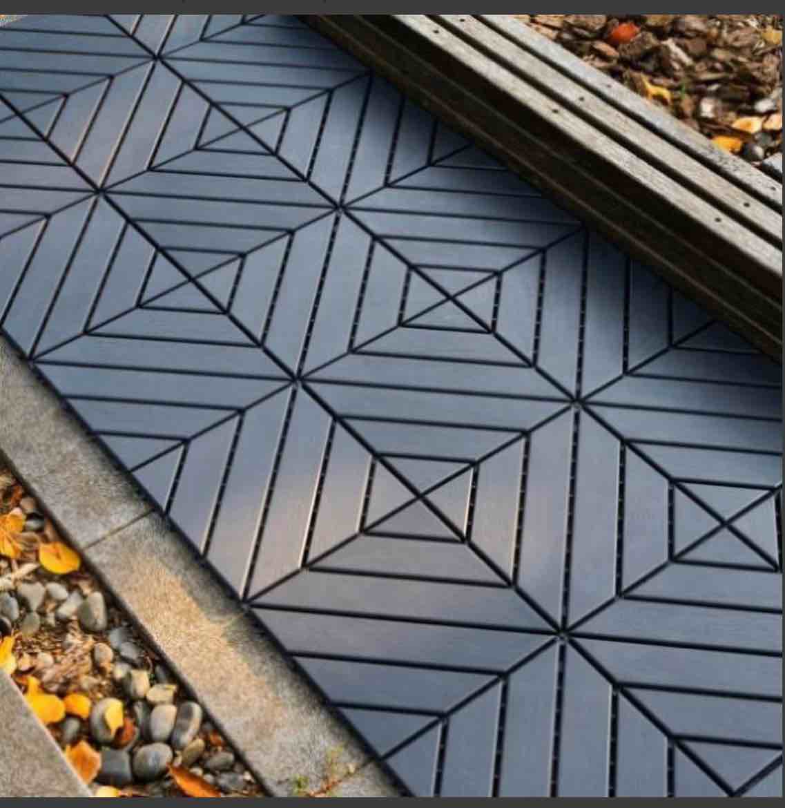ZNTS Plastic Interlocking Deck Tiles,44 Pack Patio Deck Tiles,12"X12" Square Waterproof Outdoor All W206P150115
