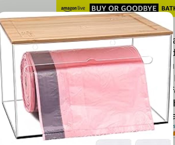 sweet lion Extra Large Trash Bag Holder Wall Mounted,Acrylic Trash Bag Dispenser with Lid,for Kitchen Cabinet, Trash Can Liners Organizer for Under Sink