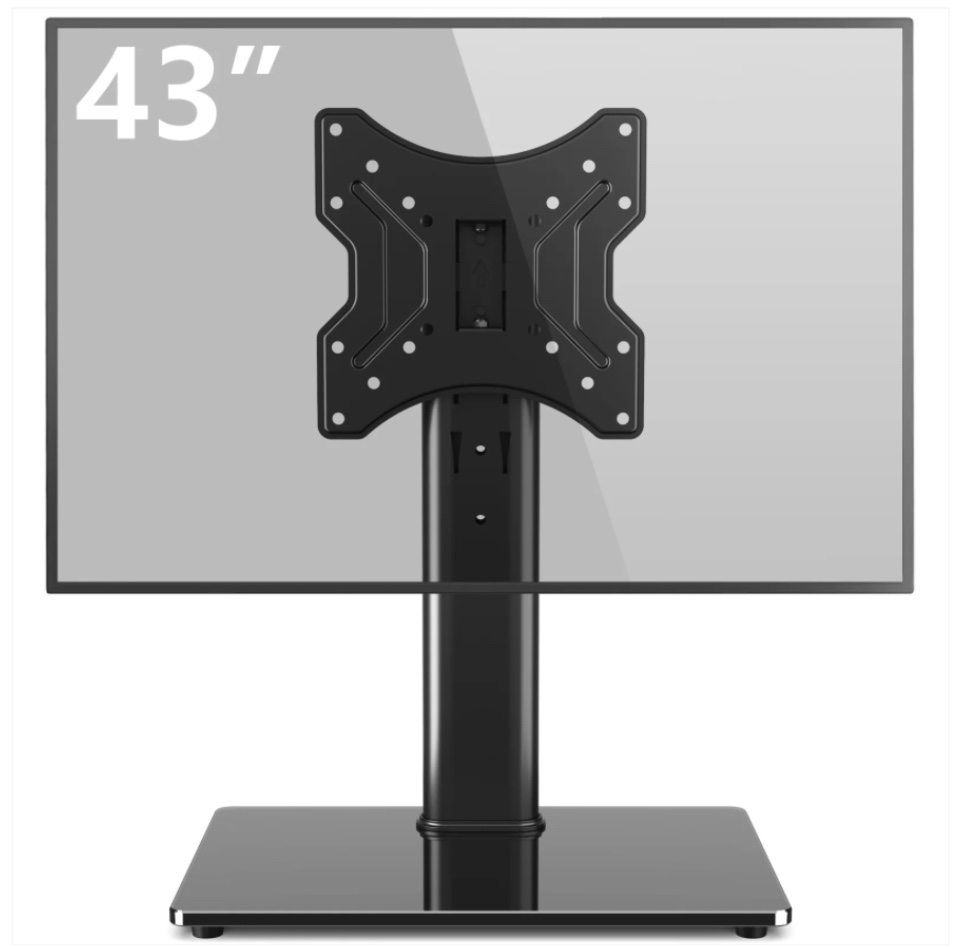 Rfiver Swivel Tabletop TV Stand with Glass Base for 23"-43" TVs