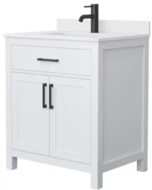 ((Imcomplete Box 1 Of 2)) Beckett 30" Free Standing Single Basin Vanity Set with Cabinet and Cultured Marble Vanity Top