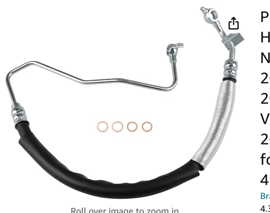 thumbnail image 2 of Power Steering Hose Kit For Nissan Maxima 2009-2014 3.5L – Pressure & Reservoir Lines 2 of 6