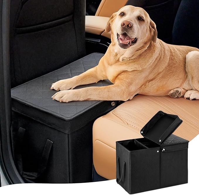Car Seat Extender with Storage up to 120lbs, Suitable for Dogs, Car Seat Gap Filler, Dog Car Seat for Large Dog