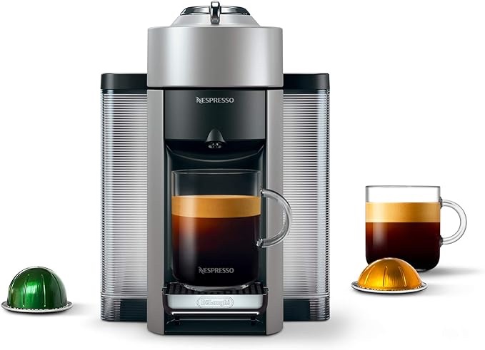Nespresso Vertuo Coffee and Espresso Machine by De'Longhi, 1597 milliliters, Silver