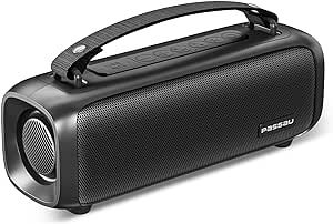 Passau Bluetooth Speakers 30W Loud Stereo Sound Portable Speaker, RGB Lights, FM Radio, TWS Pairing, Built-in Mic, Voice Assistant,1000 Minutes Playtime, IPX4 Waterproof, Lightweight Wireless Speaker