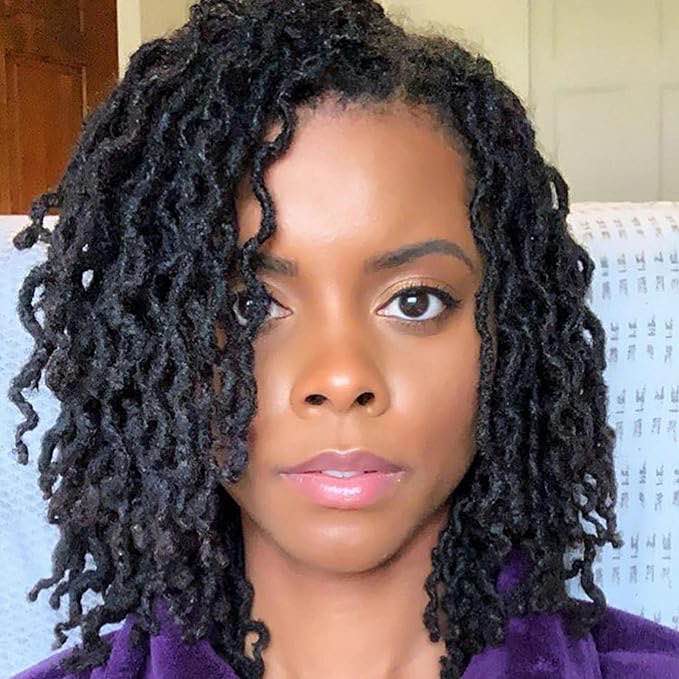 HANNE Short Afro Dreadlock Wig for Black Women and Men Faux Locs Curly Dreads Wig Africa Americans Twist Braided Wigs Dreadlock Wigs (1B)