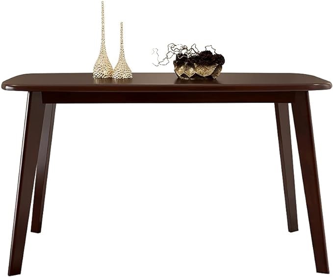 WoodShine Mid Century Modern Real Solid Wood Dining Table,Working Desk,Walnut,47inch Walnut 47.24(L)x27.56(W)x29.53(H)inch