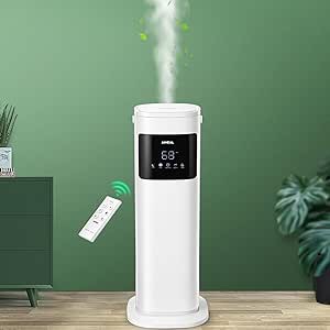 Aiheal Humidifier for Large Room Home, 10.5L Top Fill Cool and Warm Mist Ultrasonic Floor Humidifiers for Baby and Plants with Customized Humidity, Timer, Sleep Mode, Auto Shut Off, Ultra Quiet