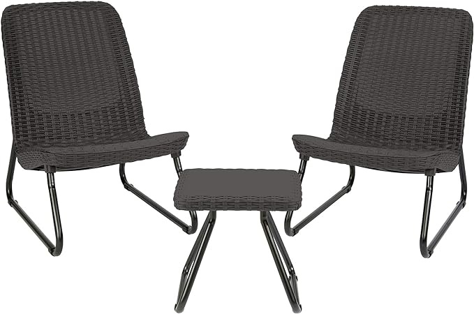 Comfortable Resin Wicker Patio Furniture Set With Side Table And Outdoor Chairs