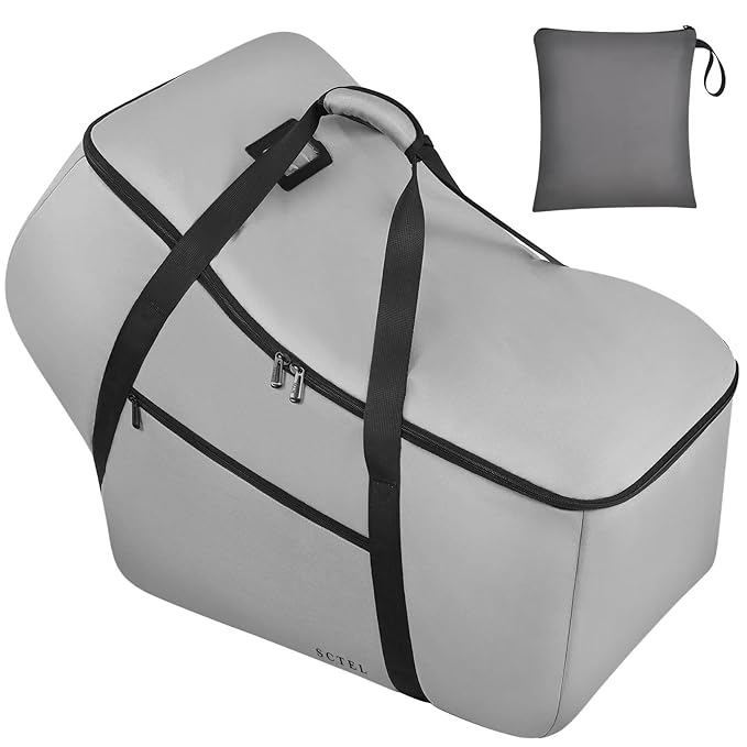 SCTEL Infant Car Seat Travel Bag Fit Nuna Pipa All Model Car Seat and Base, Doona Baby stroller, Padded Car Seat Bags for Air Travel, Gate Check Bag with Side Pocket, 5 Protective Feet, Storage Bag