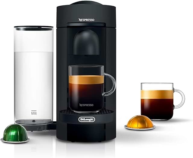 Nespresso Vertuo Plus Deluxe Coffee and Espresso Maker by De'Longhi, Matte Black