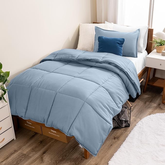 Hotel Elements Comforter, Twin, Dusty Blue 