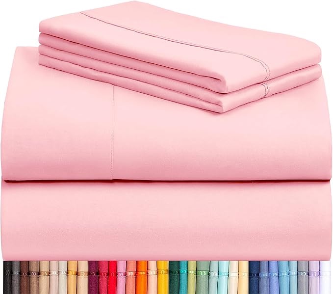 Majestic Home Bon Dormir 750 Series, 4 Piece Queen Sheet Set, Baby Pink