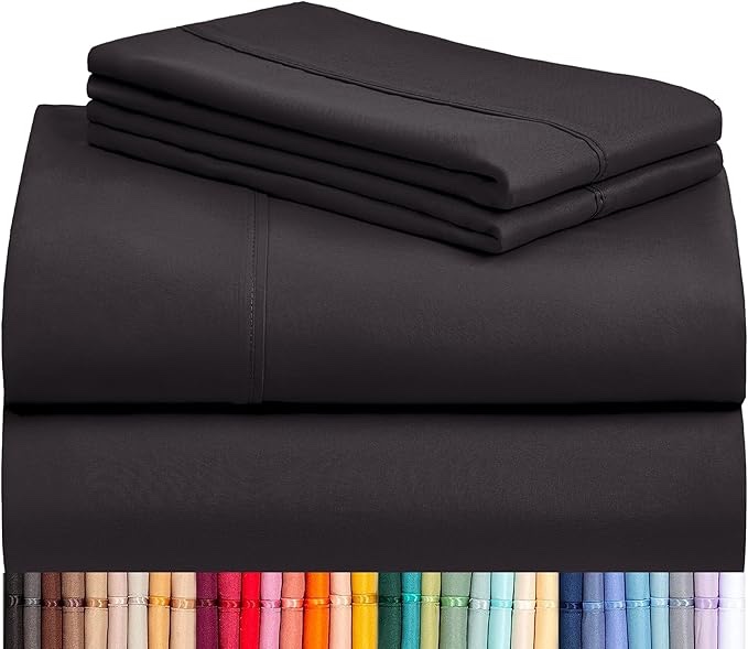 Majestic Home Bon Dormir 750 Series, 4 Piece Queen Sheet Set, Black