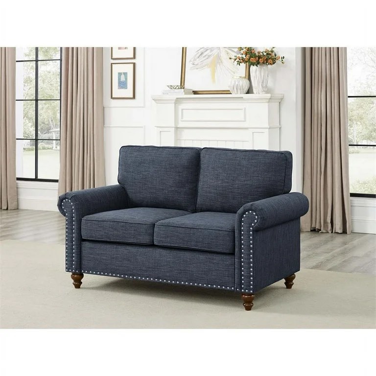 Oadeer Home 57" Modern Linen Blend Fabric Upholstered Loveseat