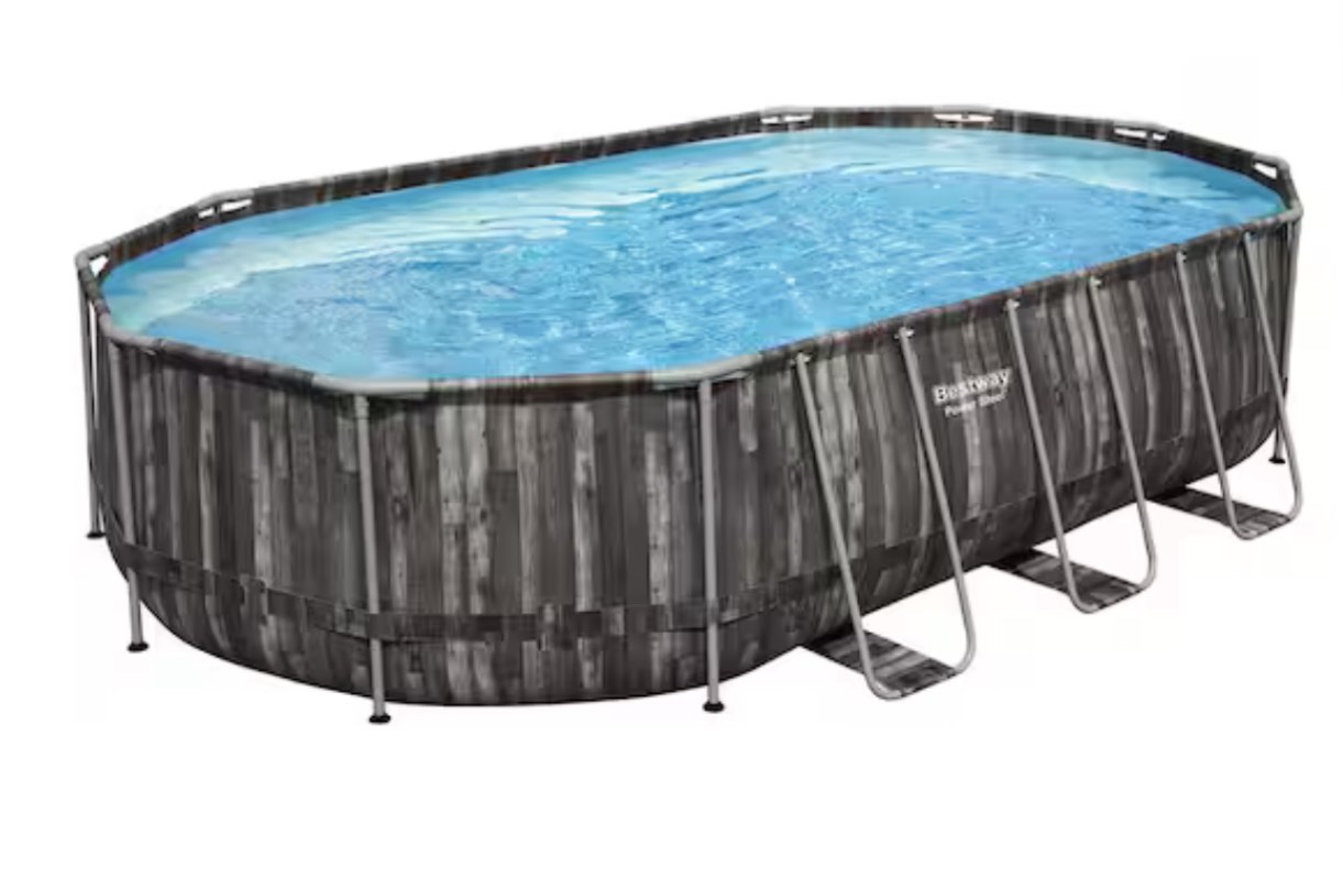 20 FT Power Steel Oval 48 in. Deep Metal Frame Above Ground Outdoor Swimming