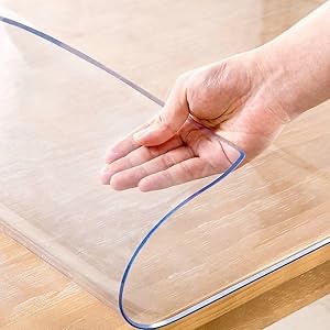 Warmstar Clear Table Cover Protector 38 x 61 Inch,1.5mm Thick Plastic Table Cover Rectangle,PVC Clear Table Protector,Desk Protector Mat for Kitchen, Dresser, Writing Desk?Dining Room Table