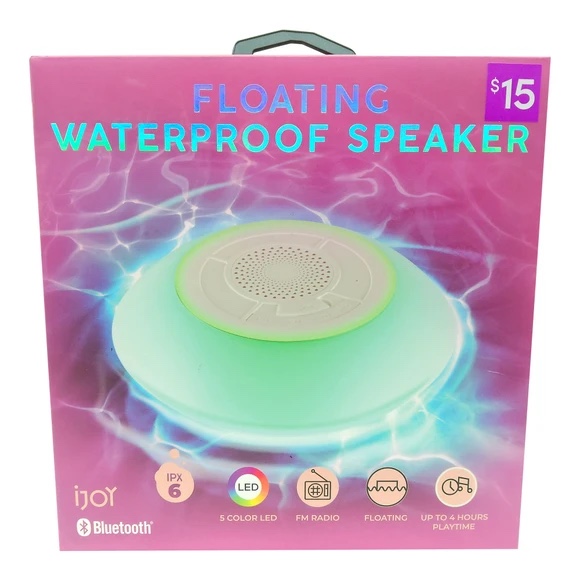 iJoy UFO IPX 6 Floating Waterproof Bluetooth Speaker with 5 Color LED Lights