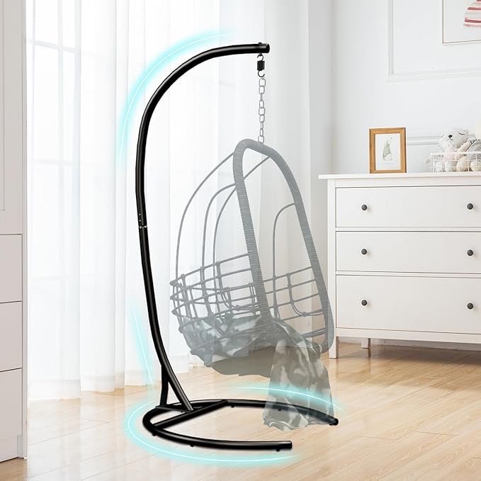 Hammock Stand Only Hammock Chair Stand Only Hanging Chair Stand Only Swing Stand Frame Outdoor Indoor Egg Chair Stand Only C Stand for Hanging Chair Porch Swing Chair Stand Only Heavy Duty (C type)
