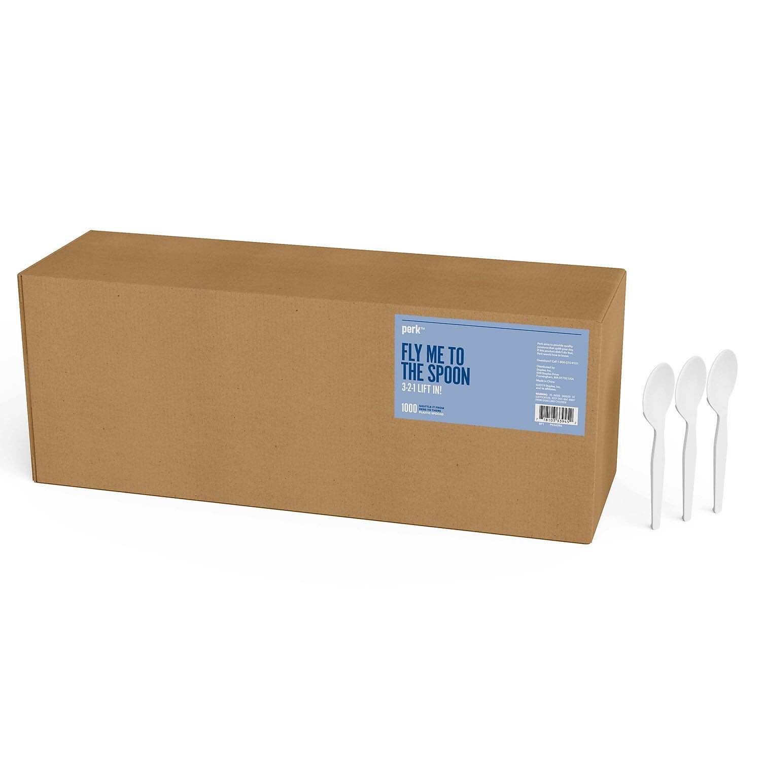 Perk Plastic Spoon Medium-Weight White PK56396