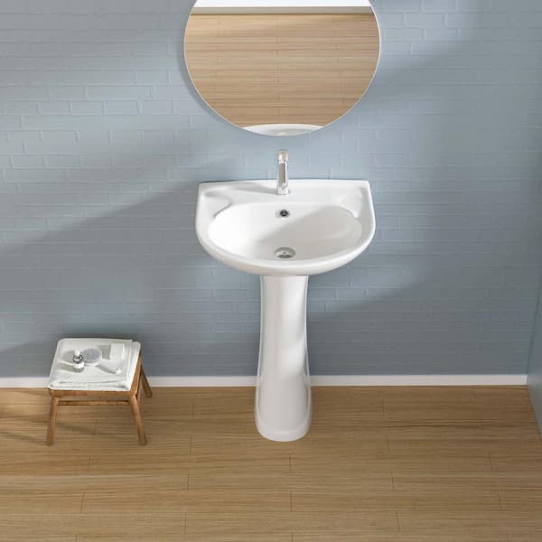 20 in. x 17 in. x 32 in. Modern White Ceramic Round Vessel Sink