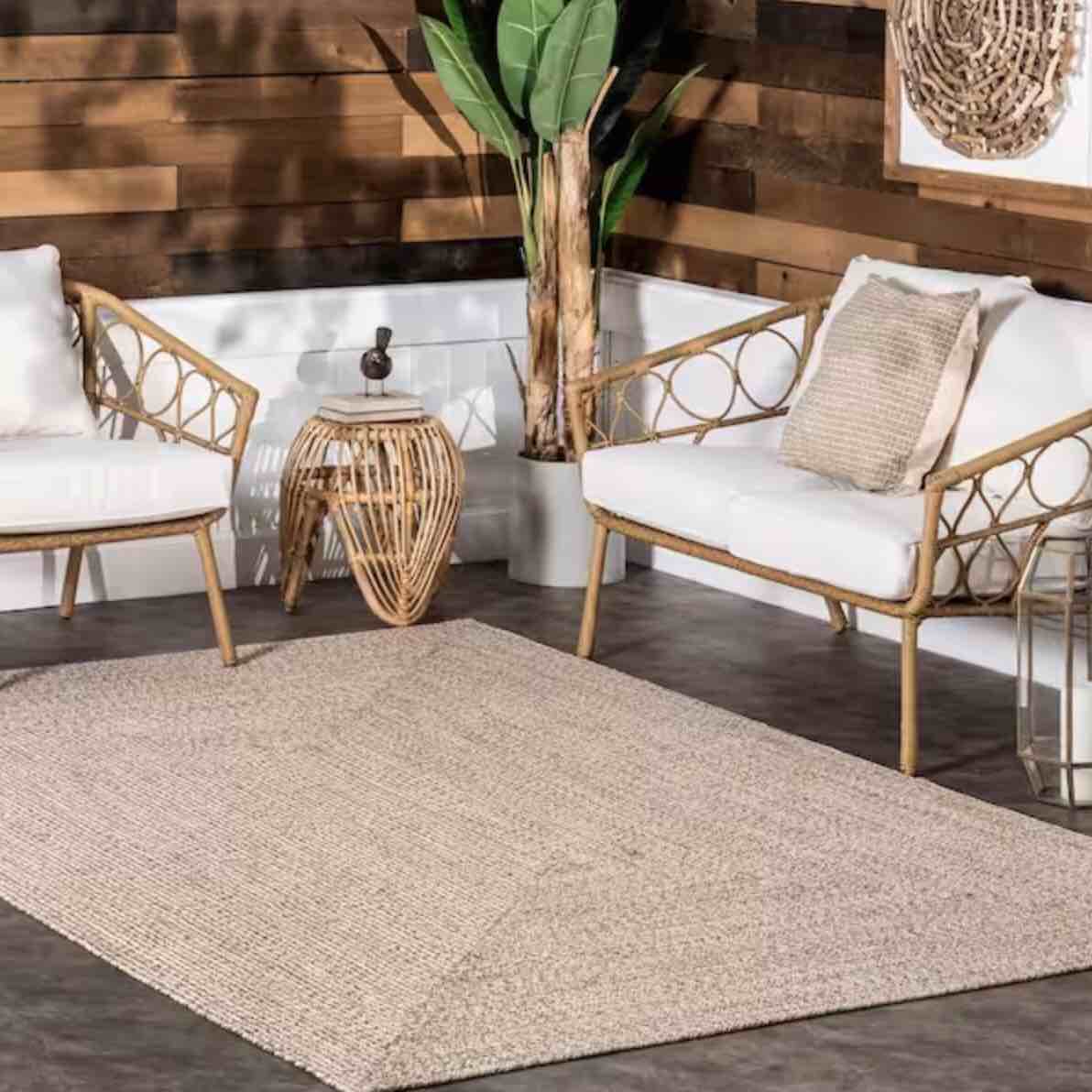 nuLOOM Lefebvre Casual Braided Tan 10 ft. x 13 ft. Patio Indoor/Outdoor Patio Area Rug