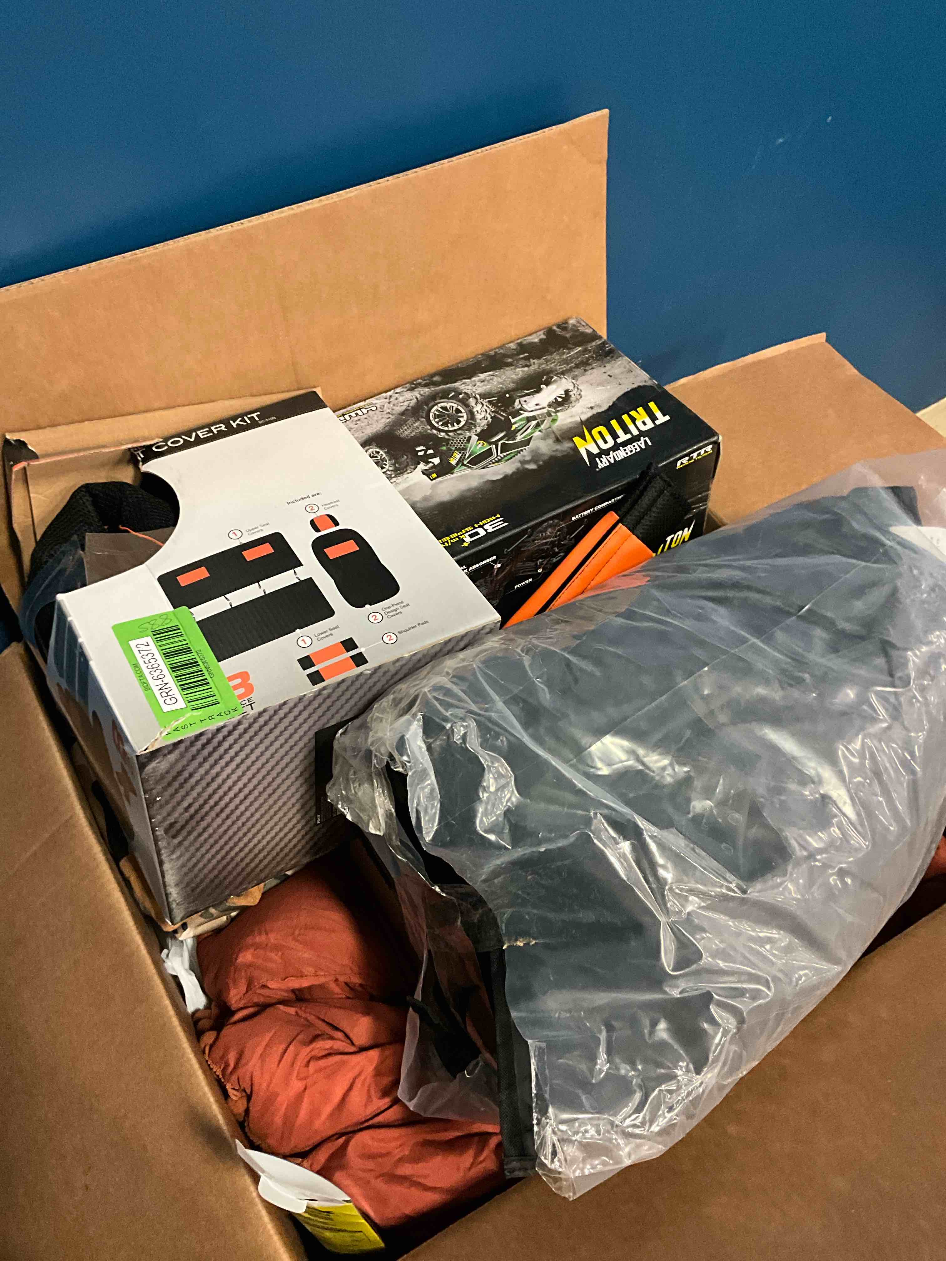 Assorted Item includes Improvements Low Back Chair Cover, Florensi Yoga Bolster Pillow YIRDDEO Terracotta Queen Comforter Set 3pcs and more