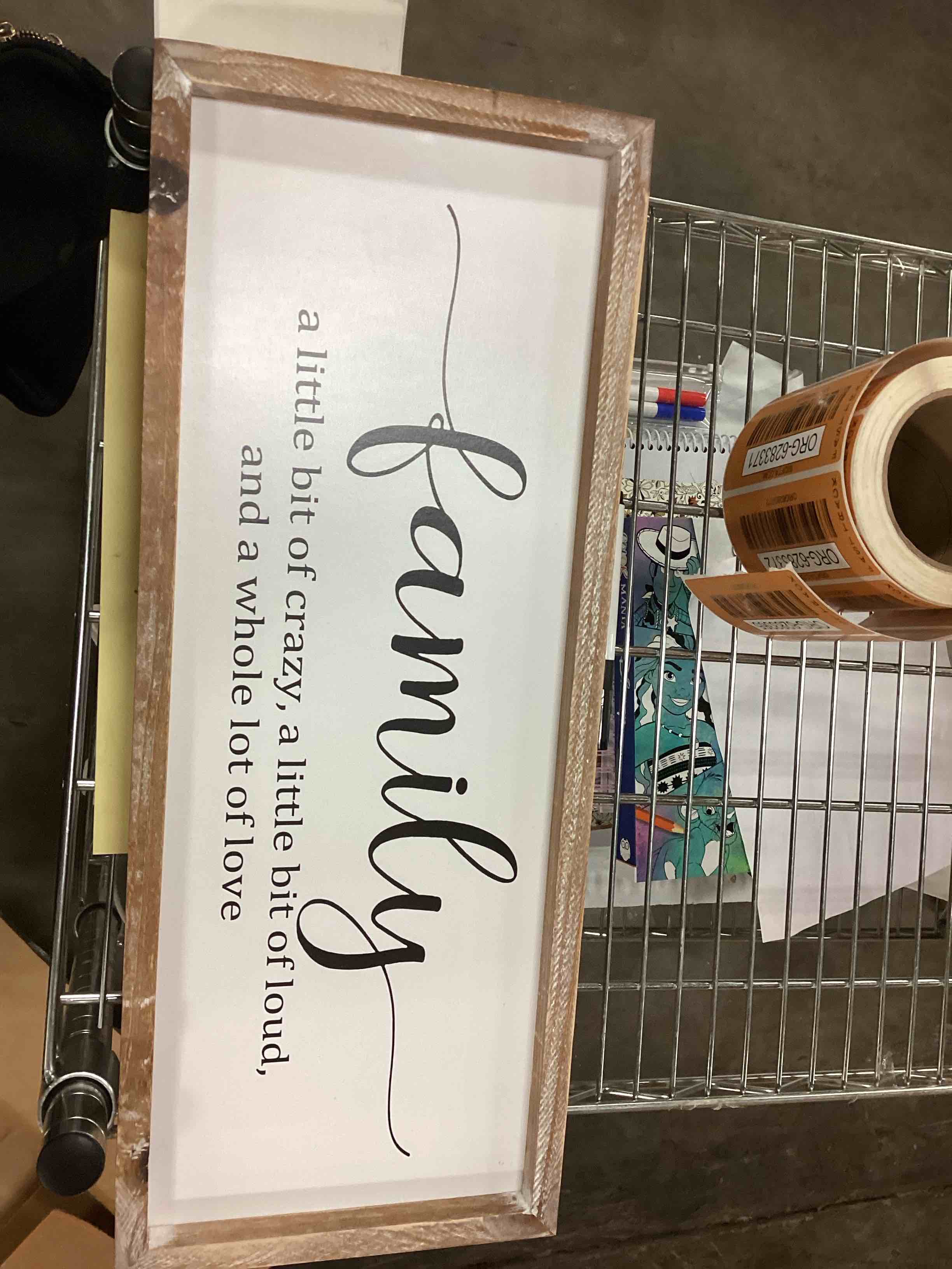 Rustic Wood Frame Farmhouse Family Wall Decor Sign for Home Decor