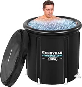 XL Ice Bath Tub for Athletes With Cover 106 Gal Cold Plunge Tub for Recovery, BINYUAN Multiple Layered Portable Ice Bath Plunge Pool Suitable for Gardens, Gyms and Other Cold Water Therapy Training
