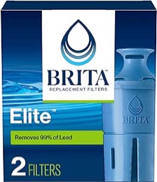 Brita Elite Water Filter Replacements for Pitchers and Dispensers, Reduces 99% of Lead from Tap Water, Lasts 6 Months, 2 Count