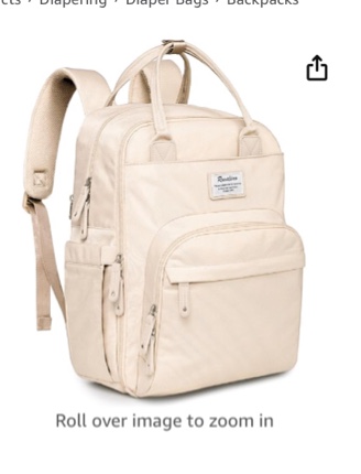 RUVALINO Diaper Bag Backpack, Multifunction Travel Back Pack Maternity Baby Changing Bags, Large Capacity, Waterproof and Stylish, Beige