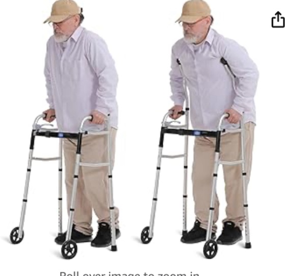 GreenChief 2 in 1 Narrow Walker for Small Spaces, Walker Adjustable Width and Height, Folding Walker with Arm Support, 2 Wheels in Front Lightweight Walker for Elderly Handicapped Disabled (300LB)