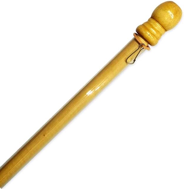 Wooden Flag Poles For Outside House American Banner Tapestry Home Decor Gift Accessories Deluxe Anti-Wrap Wall Mount Garden Decoration Outdoor Standard Wood Stand Hardware 42" Holder With Clips Tube