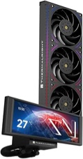 thermalright trofeo vision 360 argb black cpu aio cooler,6.86-inch lcd long screen high-performance 360mm water-cooled radiator,ips lcd screen with 1280x480 resolution,for am4/am5,intel lga1851/1700