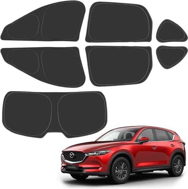 Window Sun Shade for Mazda CX-5 2023 2022 2021 2020 2019 2018 2017 Side Window for Baby/Camping UV Rays and Privacy Protect Upgrade Accessories Set of 7