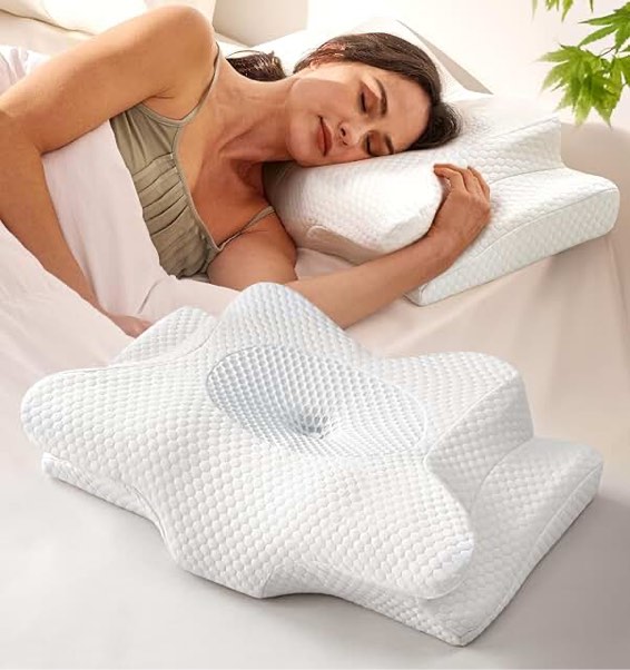 Dream Without Pain Cervical Neck Pillow for Sleeping, Ergonomic Contour Side Sleeper Pillows for Adults, Cooling Orthopedic Pillow for Neck Relief Support, Memory Foam Pillows Back Stomach Sleepers