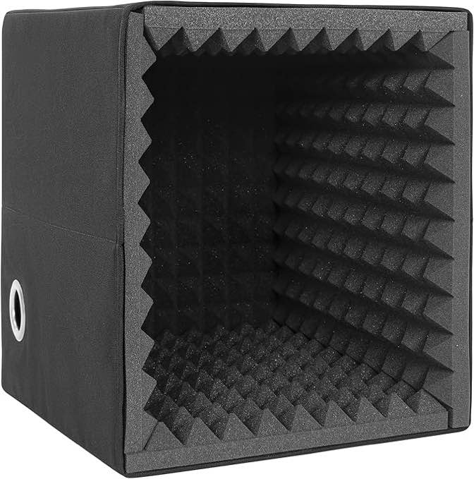 Portable Sound Recording Shield Box, Sound Recording Vocal Booth Box with Sound Absorbing Foam, Foldable, Stand Mountable