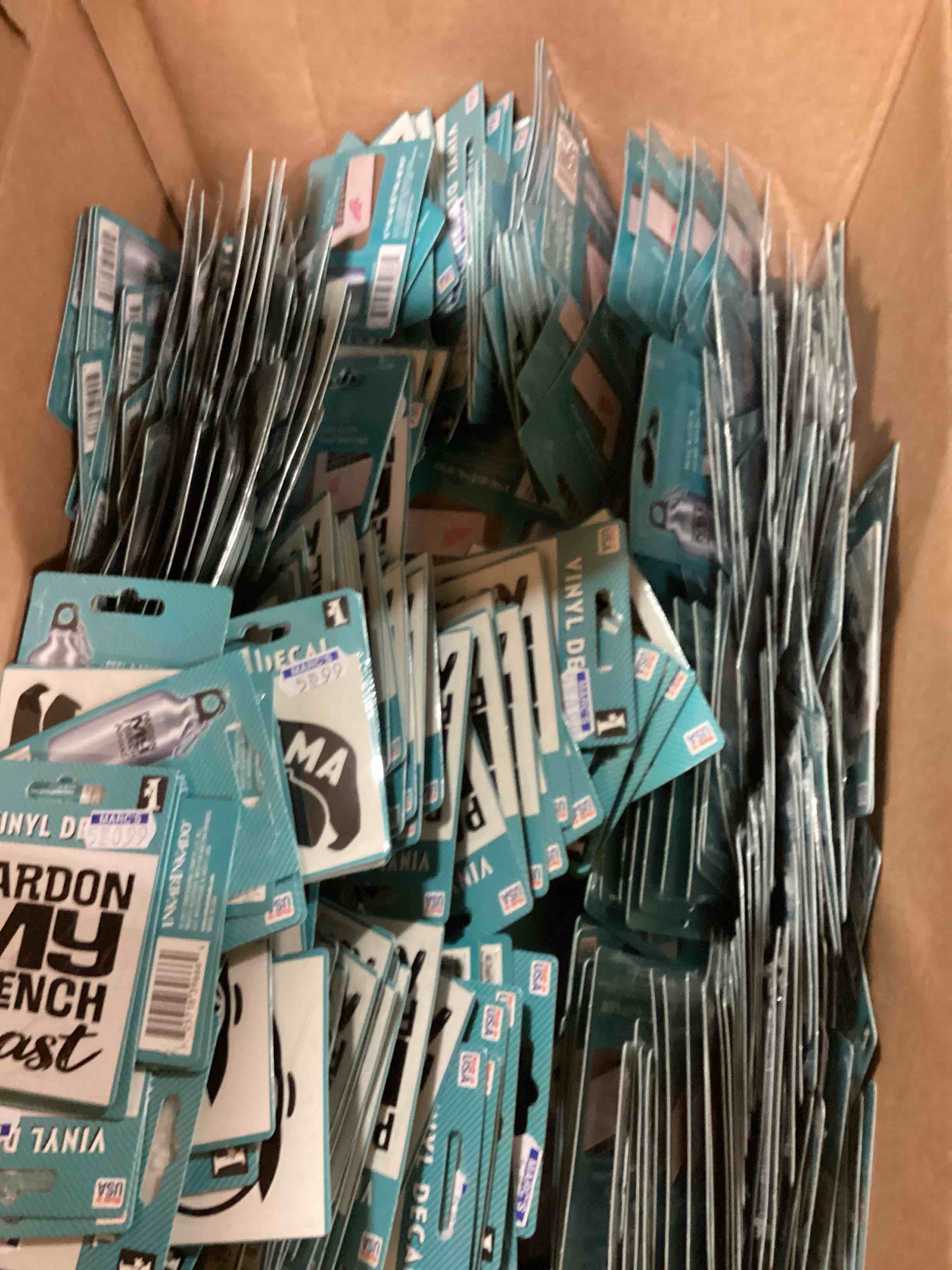 LARGE ASSORTMENT OF VINYL DECALS OF DIFFERENT SAYINGS